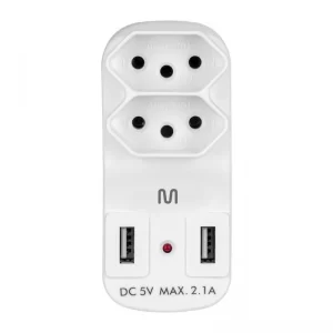 ADAPTADOR C/2 SAIDAS 2P+T C/02 PORTAS USB WI331 MULTILASER