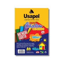 PAPEL CRIATIVO COLOR A4 120GM2 C/24FLS USAPEL